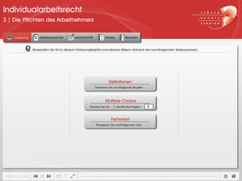 Screenshot Testsequenzen DVD Arbeitsrecht Screenshot Testsequenzen DVD Arbeitsrecht